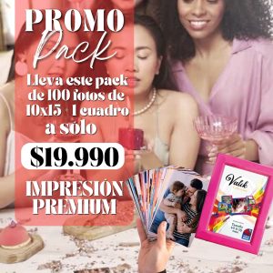 Pack 100 fotos 10×15 + 1 cuadro