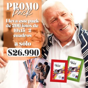 Pack 200 fotos 10×15 + 2 cuadros