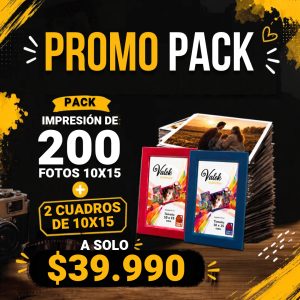 Pack 200 fotos 10×15 + 2 cuadros