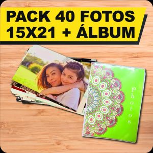 Pack 40 fotos 15×21 + Álbum