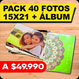 Pack 40 fotos 15×21 + Álbum