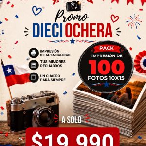 Pack 100 fotos 10×15 + 1 cuadro