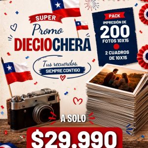 Pack 200 fotos 10×15 + 2 cuadros