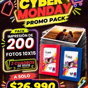 Pack 200 fotos 10×15 + 2 cuadros